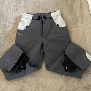 Gray and White Snow Pants